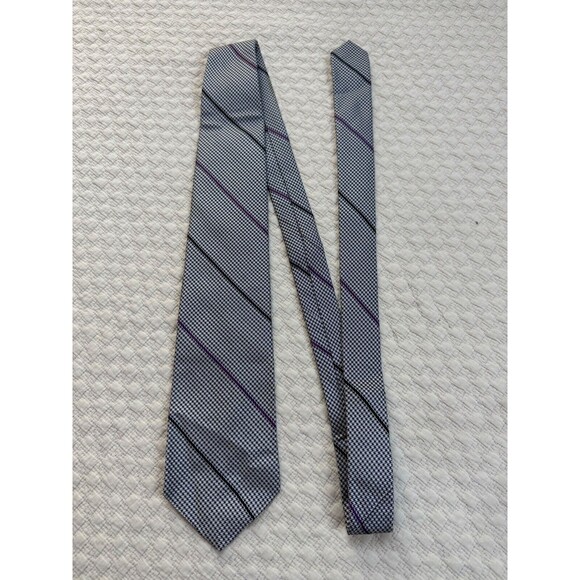 Nordstrom Tie Men's Designer Necktie Black White Houndstooth 100% Silk England - Picture 5 of 7